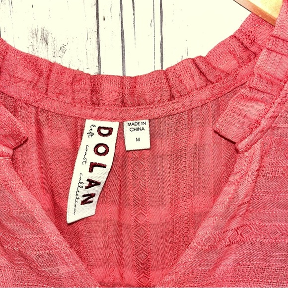 Dolan Left Coast Tandy Ruffle Blouse Peachy Pink Women’s Size Medium - Picture 5 of 5